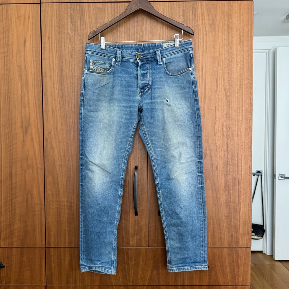 Diesel Blue Slim Fit Jeans with Faded Distressing